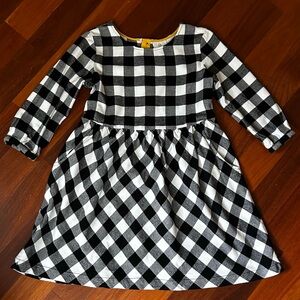 Hanna Andersson Black and White Plaid Kids Dress. Size 8 (130cm)